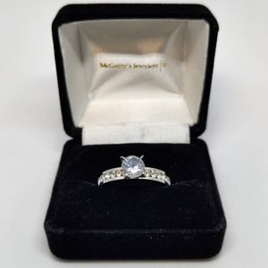 New stylish fully iced steel engagment ring